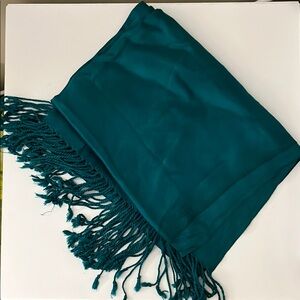 Teal Fringe Scarf